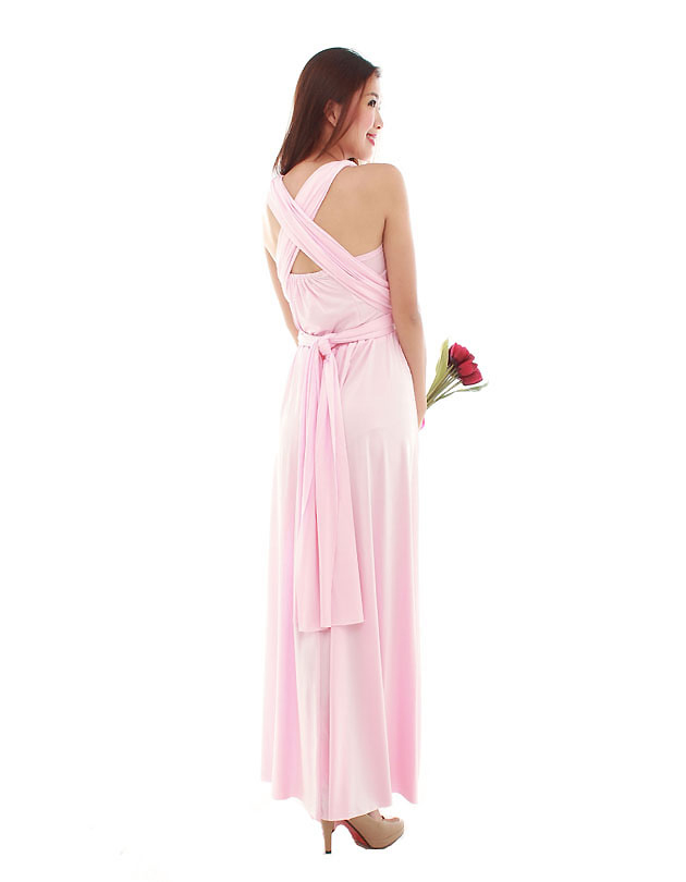 Cherie Convertible Maxi Dress in Sweet Pink